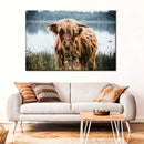 Lakeside Highland Cow Wall Art