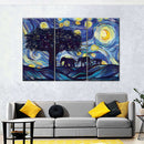 Elephant Family Starry Night Wall Art
