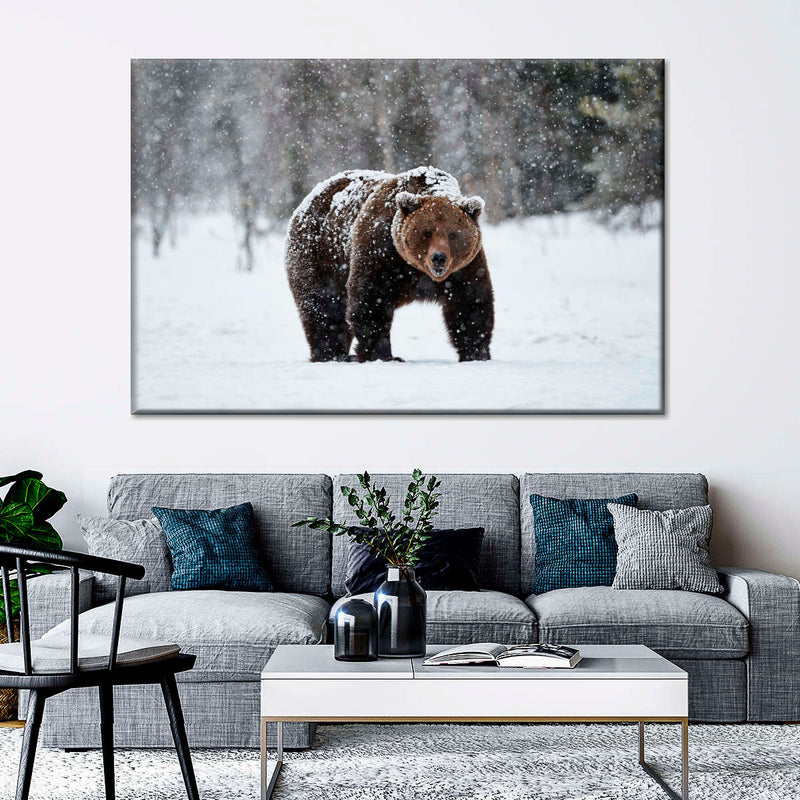 Winter Grizzly Bear Wall Art