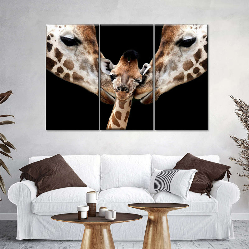 Happy Giraffe Family Wall Art