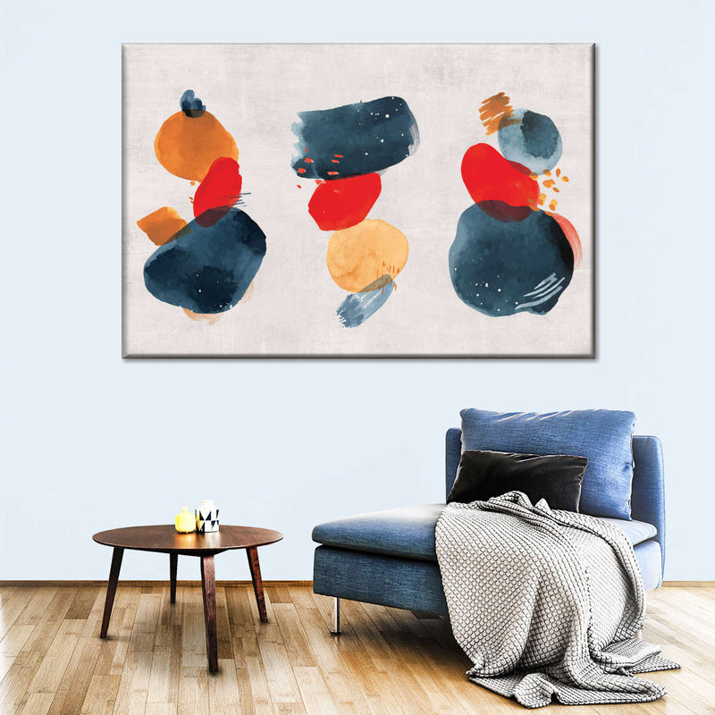 Watercolor Blotches Canvas Set Wall Art