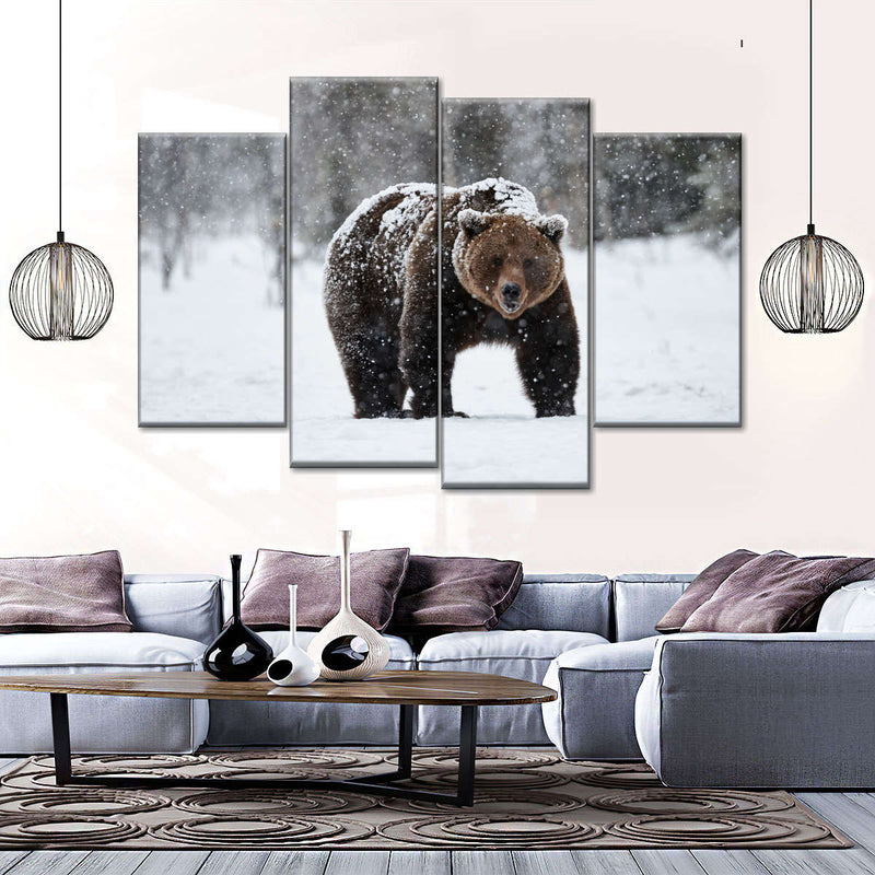 Winter Grizzly Bear Wall Art