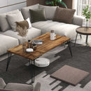 43.5 Inch Wooden Rectangular Coffee Table with Metal Legs by LJGDeals