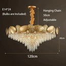 GobekUsa Lizzie - Crystal Luxury Tassels LED Ceiling Chandelier No