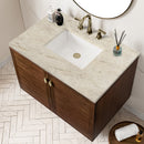 James Martin Amberly 36" Dual Mount Single Bathroom Vanity, Mid-Century Walnut