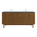 James Martin Laurent 72" Dual Mount Double Bathroom Vanity, Honey Oak