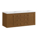 James Martin Laurent 60" Dual Mount Double Bathroom Vanity, Honey Oak