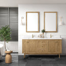 James Martin Laurent 72" Dual Mount Double Bathroom Vanity, Light Natural Oak