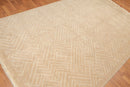 6' x 9' Hand Knotted Geometric Pattern 100% Wool Area rug Tan