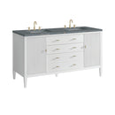 James Martin Myrrin 60" Double Bathroom Vanity, Bright White
