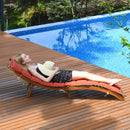 Folding Patio Lounge Chair with Double-Sided Cushioned Seat by LJGDeals
