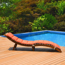Folding Patio Lounge Chair with Double-Sided Cushioned Seat by LJGDeals
