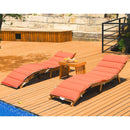 3 Pieces Folding Patio Eucalyptus Wood Lounge Chair Set with Foldable Side Table by LJGDeals