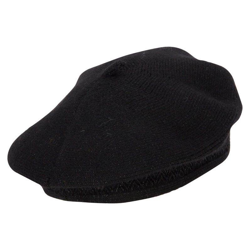 Ladies Metallic Thread Detailed Acrylic Angora Beret Hat