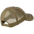 Low Profile Canvas Leopard Printed Mesh Cap