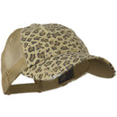 Low Profile Canvas Leopard Printed Mesh Cap