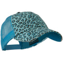 Low Profile Canvas Leopard Printed Mesh Cap
