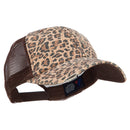 Low Profile Canvas Leopard Printed Mesh Cap