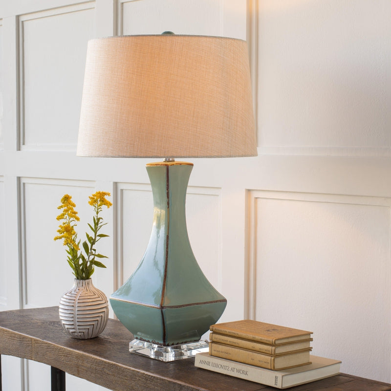 Fischer Traditional Teal Table Lamp