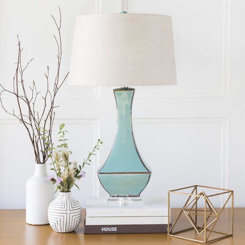 Fischer Traditional Teal Table Lamp