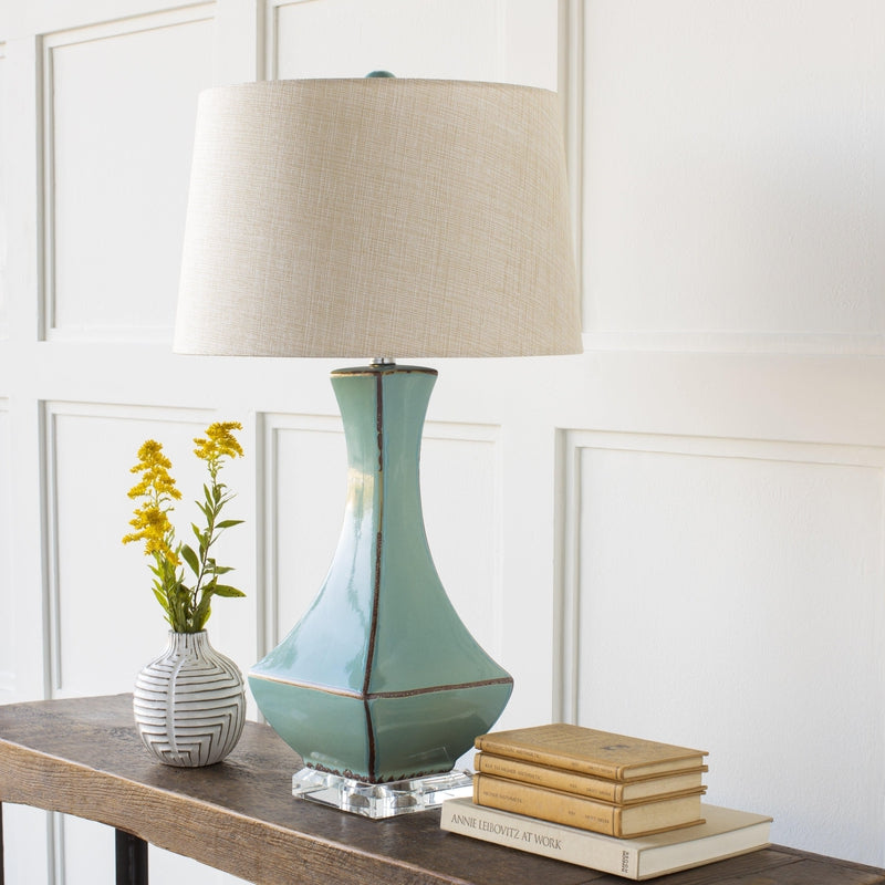 Fischer Traditional Teal Table Lamp