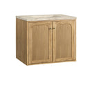James Martin Laurent 30" Dual Mount Single Bathroom Vanity, Light Natural Oak