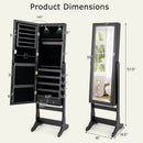 Lockable Freestanding Jewelry Cabinet Armoire with Full-Length Mirror and Lights by LJGDeals