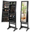 Lockable Freestanding Jewelry Cabinet Armoire with Full-Length Mirror and Lights by LJGDeals