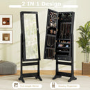 Lockable Freestanding Jewelry Cabinet Armoire with Full-Length Mirror and Lights by LJGDeals