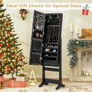 Lockable Freestanding Jewelry Cabinet Armoire with Full-Length Mirror and Lights by LJGDeals