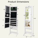 Lockable Freestanding Jewelry Cabinet Armoire with Full-Length Mirror and Lights by LJGDeals