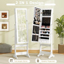 Lockable Freestanding Jewelry Cabinet Armoire with Full-Length Mirror and Lights by LJGDeals