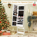 Lockable Freestanding Jewelry Cabinet Armoire with Full-Length Mirror and Lights by LJGDeals