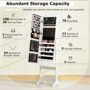 Lockable Freestanding Jewelry Cabinet Armoire with Full-Length Mirror and Lights by LJGDeals