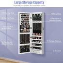 Lockable Wall Mount Mirrored Jewelry Cabinet with LED Lights by LJGDeals