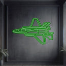 F-35A Lightning II Angle Metal Neon Aircraft Wall Art - NCN0042