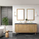 James Martin Laurent 72" Dual Mount Double Bathroom Vanity, Light Natural Oak