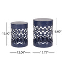 Outdoor Metal Set of 2 End Table