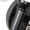 GobekUsa Drum Wall Sconce: Lodge Style Fabric Lamp with Crystal Bead Detail, 2 Bulbs and U-Shaped Arm in Black
