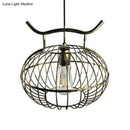 GobekUsa Lodge Style Metal Pendant Light with Hanging Lantern Design - Rust/Aged Brass Finish