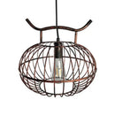 GobekUsa Lodge Style Metal Pendant Light with Hanging Lantern Design - Rust/Aged Brass Finish
