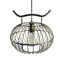 GobekUsa Lodge Style Metal Pendant Light with Hanging Lantern Design - Rust/Aged Brass Finish