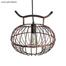 GobekUsa Lodge Style Metal Pendant Light with Hanging Lantern Design - Rust/Aged Brass Finish