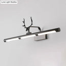 GobekUsa Lodge Style LED Metal Wall Lamp with Antler Accent - 17"/25" W, Black Finish - Ideal for Bathroom Vanity Lighting