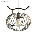 GobekUsa Lodge Style Metal Pendant Light with Hanging Lantern Design - Rust/Aged Brass Finish