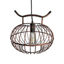 GobekUsa Lodge Style Metal Pendant Light with Hanging Lantern Design - Rust/Aged Brass Finish