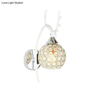 GobekUsa Lodge Style Metal Deer Head Wall Sconce: 1/2-Bulb Wall Mount Light with Crystal Dome Shade in Chrome/Gold
