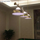 GobekUsa Double Bubble Hanging Light with 3 Heads - Loft Style Pendant Lighting for Pool Table in Chrome/Gold