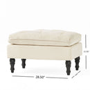 Lofton Pillow Top Ottoman With Button Tufting - Cream