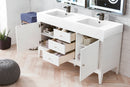 James Martin Linear 59" Double Bathroom Vanity, Glossy White